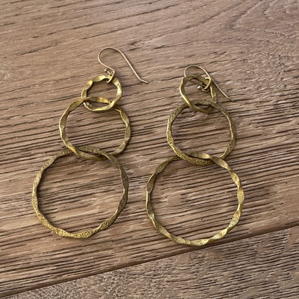 Gold Triple Hoop Earrings